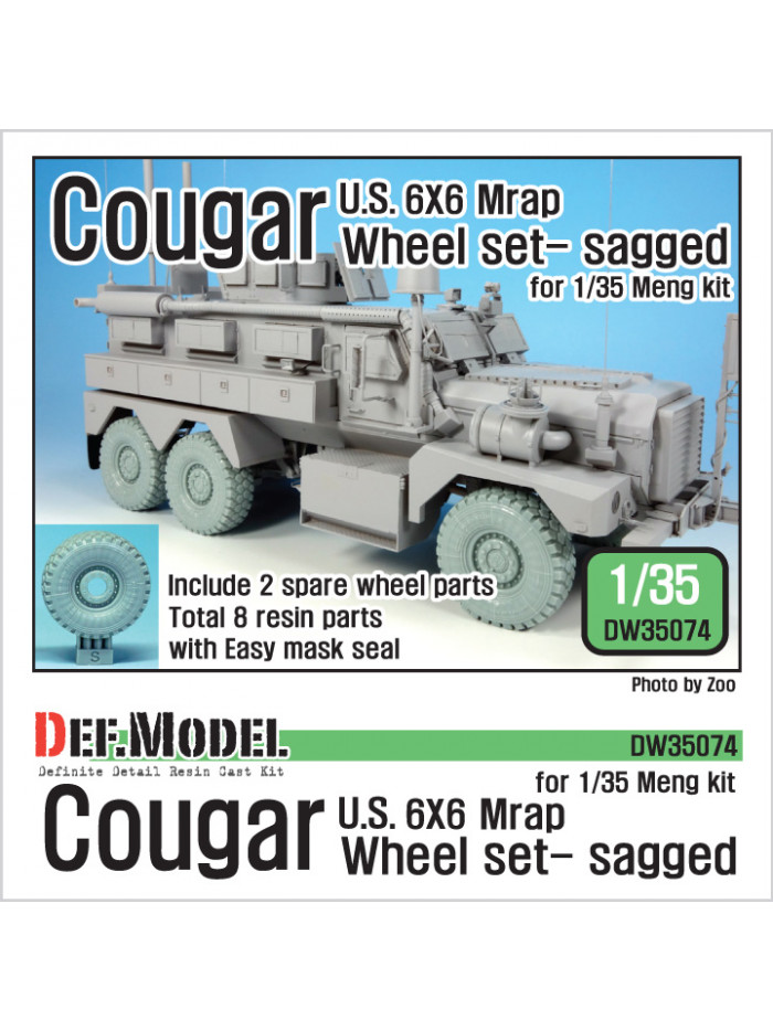 DEF Model - U.S Cougar 6x6 MRAP Sagged Wheel set (for MENG 1/35) - 35074
