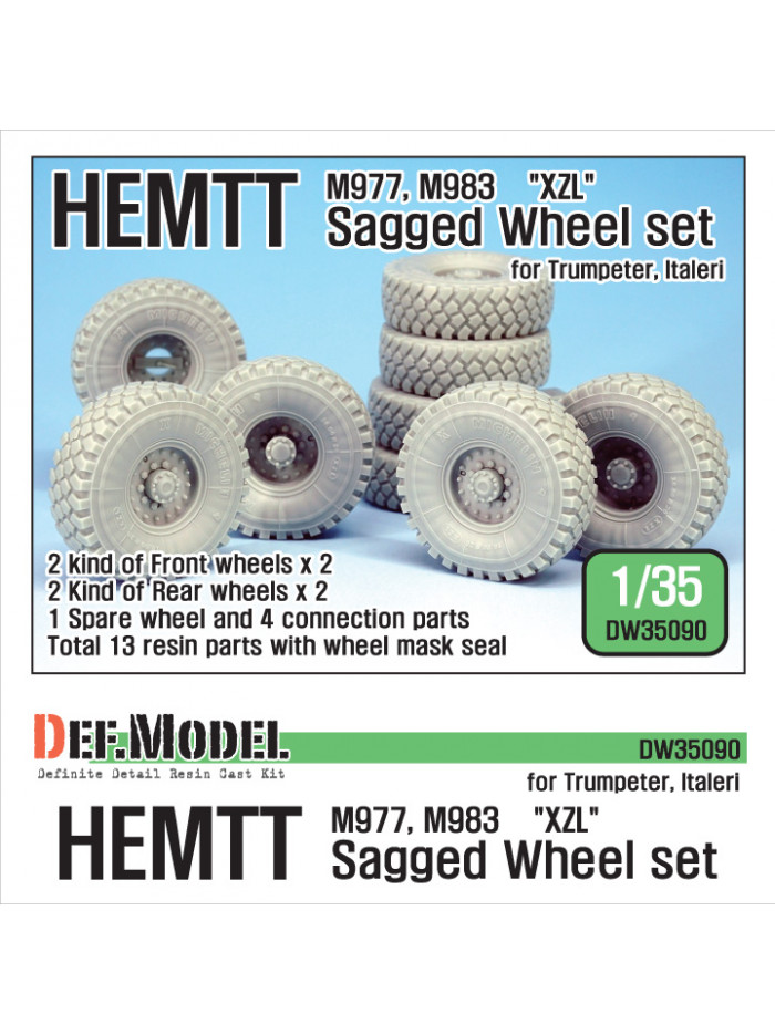 DEF Model: US HEMTT "XZL" M977,M983 Sagged Wheel set ( for Trumpeter/Italeri 1/35)