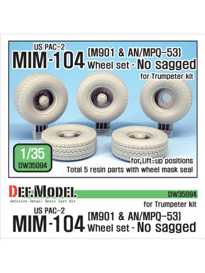 DEF Model: US M901 & AN/MPQ-53 Trailer Wheel set - No Sagged ( for Trumpeter 1/35) - 35094