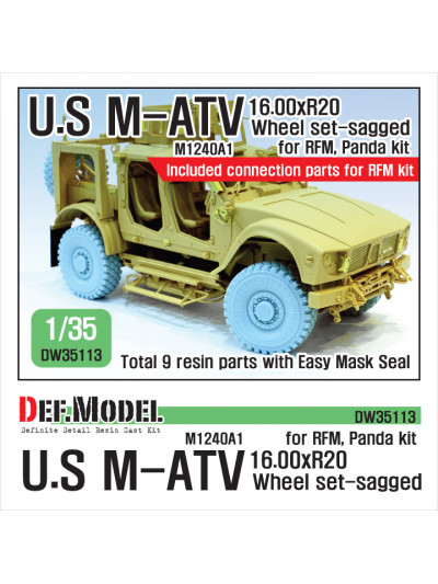 DEF - US M1240A1 M-ATV Sagged Wheel set (for RFM, Panda 1/35) - DW35113