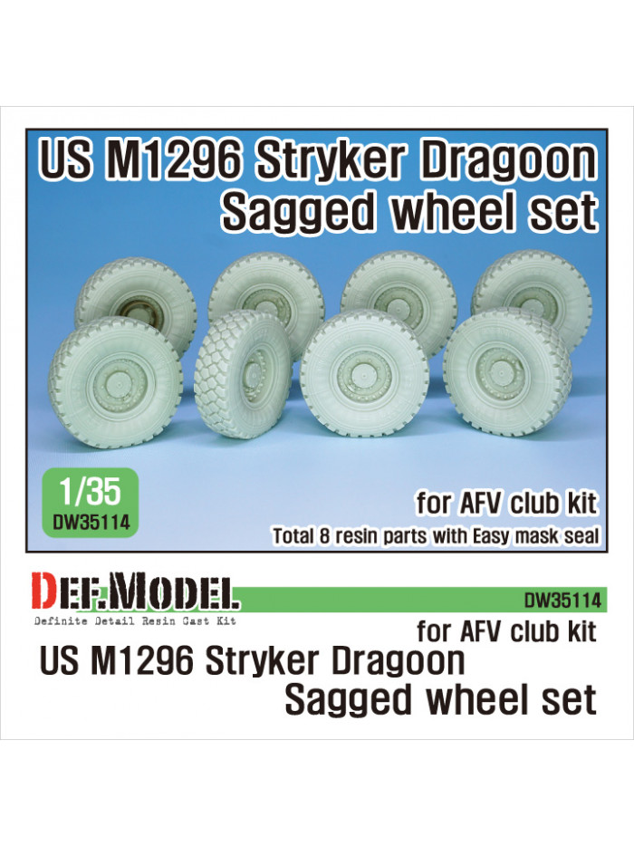 DEF - US M1296 Stryker Dragoon Sagged Wheel set (for AFVclub 1/35) - DW35114