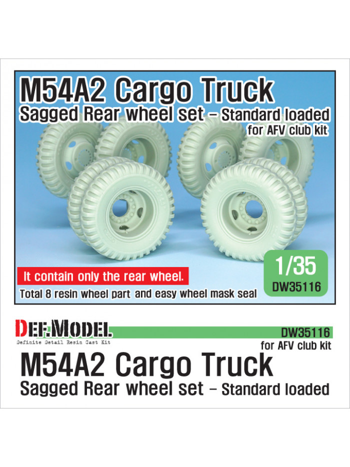 DEF - US M54A2 Cargo Truck Sagged Rear Wheel set- Standard loaded (for AFV club 1/35) - DW35116