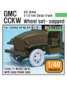 DEF Model: WW2 U.S GMC CCKW Cargo Truck Sagged Wheel set (for Tamiya 1/48)