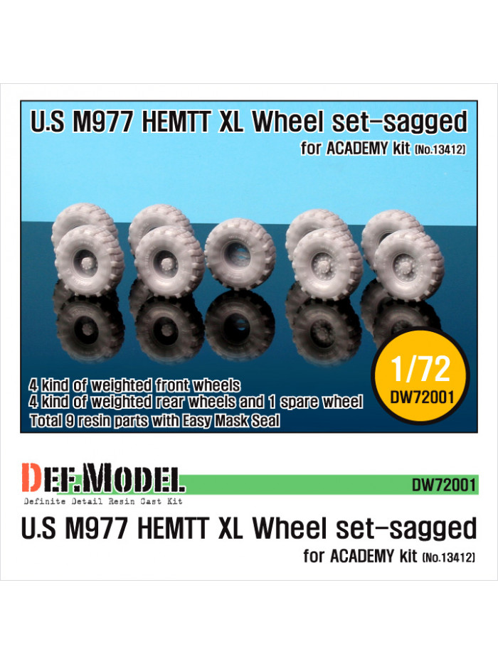 DEF Model: M977 HEMTT Micherin "XL" Sagged Wheel set (for ACADEMY 1/72) - 72001
