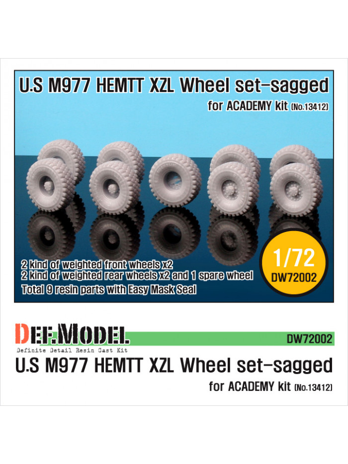 DEF Model: M977 HEMTT Micherin "XZL" Sagged Wheel set (for ACADEMY 1/72) - 72002