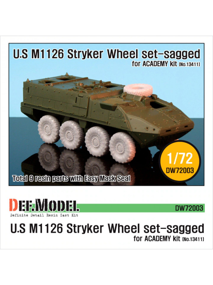 DEF Model: M1126 Stryker Sagged Wheel set (for ACADEMY/Trumpeter 1/72) - 72003
