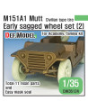 DEF - M151A1 Mutt Early Sagged Wheel Set (2) Civilian type - 35124