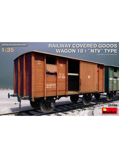 Miniart - 1/35 Railway Covered Goods Wagon 18 t 'NTV'-Type - 35288