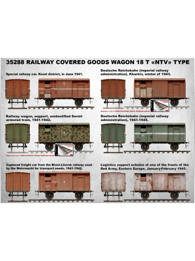 Miniart - 1/35 Railway Covered Goods Wagon 18 t 'NTV'-Type - 35288
