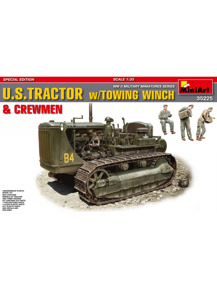 Miniart - 1/35 U.S. TRACTOR w/Towing Winch & Crewmen - 35225