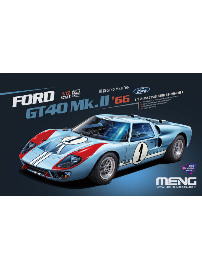 Meng - 1/12 Ford GT40 Mk II Shelby American Team 24 Hours Le Mans 1966 - RS-001