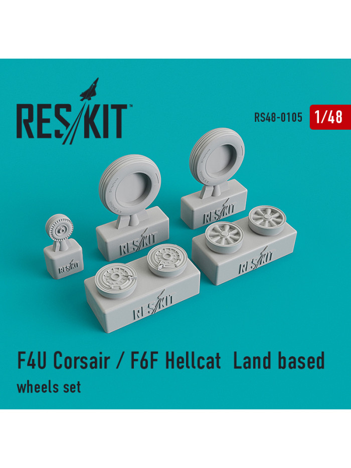 Res/Kit - F4U Corsair / F6F Hellcat Land based wheels set - 0105
