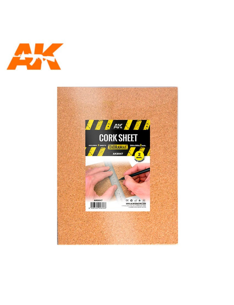 AK - Cork Sheet - COURSE grained 200x300x2mm - 8053