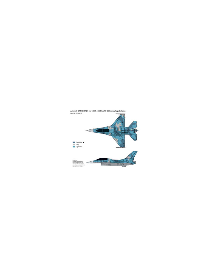 J's Works - Airbrush CAMO-MASK for 1/48 F-16A NSAWC 04 Camo Scheme - PPA5012