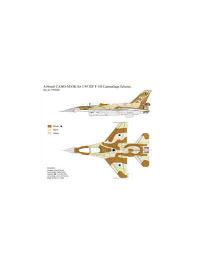 J's Works - Airbrush CAMO-MASK for 1/48 IDF F-16I Camouflage Scheme - PPA5006