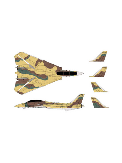 J's Works - Airbrush CAMO-MASK for 1/48 F-14 Camouflage Scheme 2 - PPA5189
