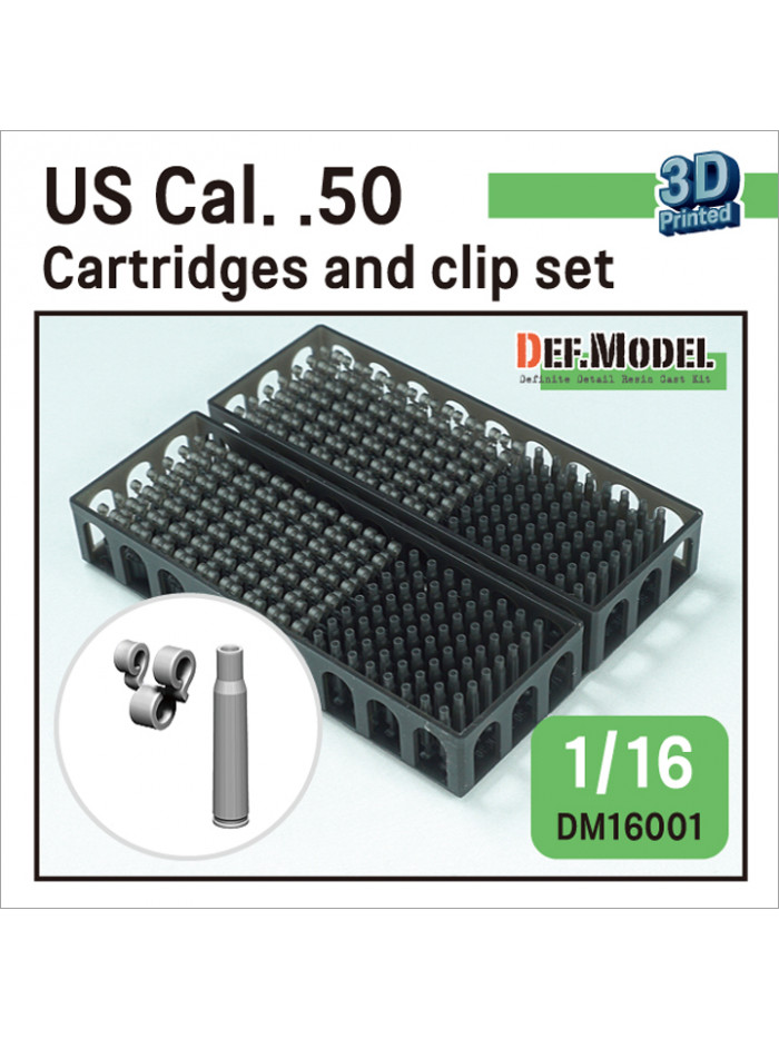 DEF - US Cal. .50 Cartridges and clip set (for 1/16) - 16001