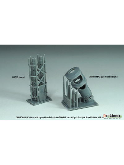 DEF - US 76mm M1A2 gun Muzzle brake w/ M1919 barrel(2pc) for Ilovekit M4A3E8 kit - 16004