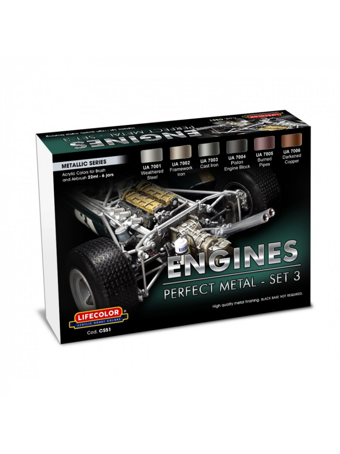 Lifecolor - Engine Metals (22ml x 6) - CS51