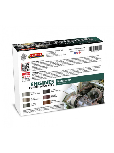 Lifecolor - Engine Metals (22ml x 6) - CS51