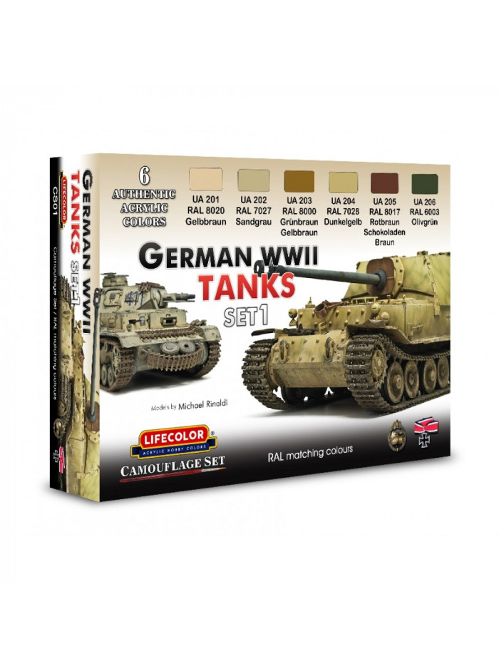 Lifecolor - German Tanks WWII Set 1 (22ml x 6) - CS01