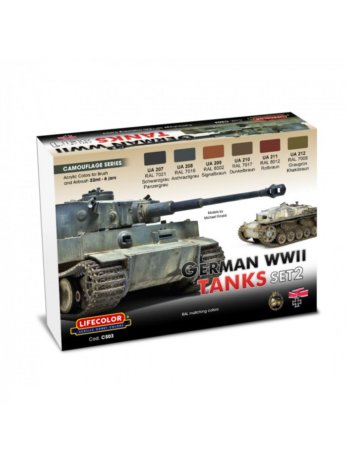 Lifecolor - German Tanks WWII Set 2 (22ml x 6) - CS03