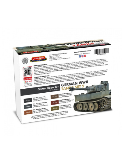 Lifecolor - German Tanks WWII Set 2 (22ml x 6) - CS03