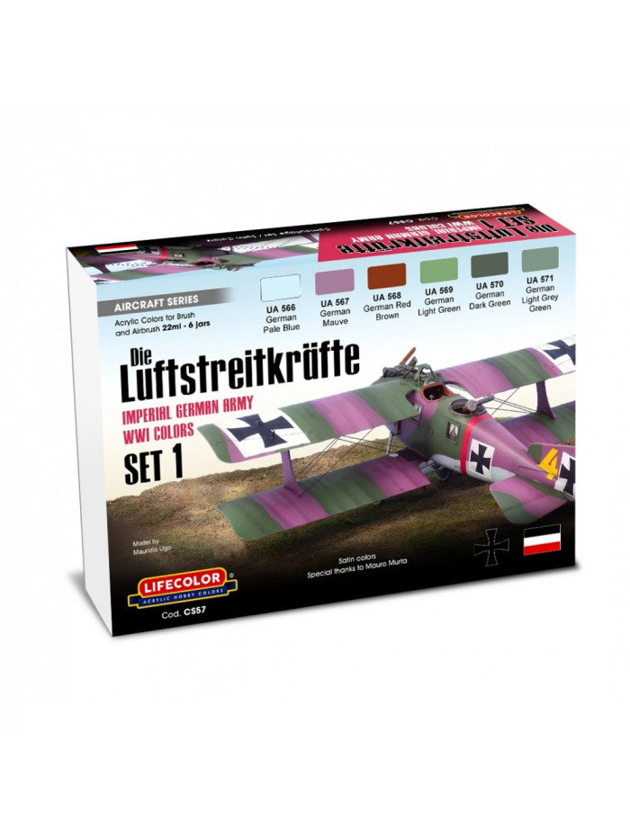 Lifecolor - German Aircraft WWI Set (22ml x 6) - CS57