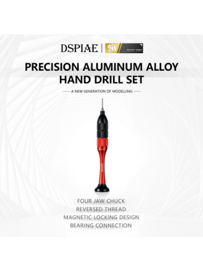 DSPIAE Precision Aluminum Alloy Hand Drill with Tungsten Drill Bits Set - AT-SHD