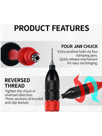 DSPIAE Precision Aluminum Alloy Hand Drill with Tungsten Drill Bits Set - AT-SHD