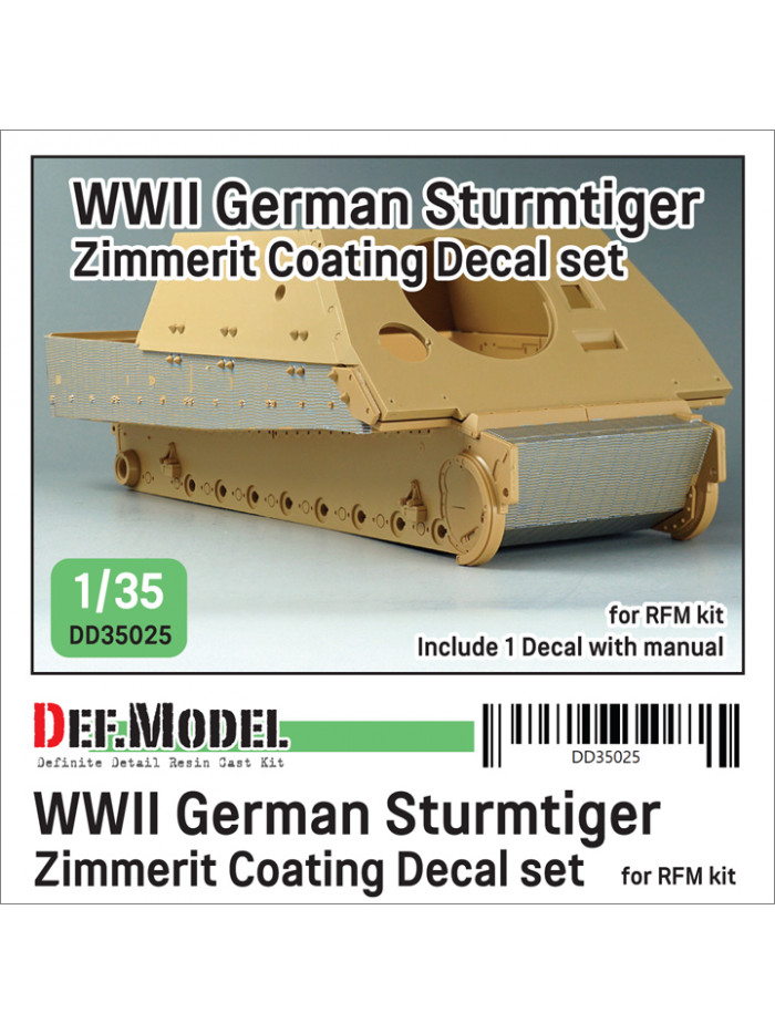 DEF - WWII German Sturmtiger Zimmerit Coating Decal set - 35025