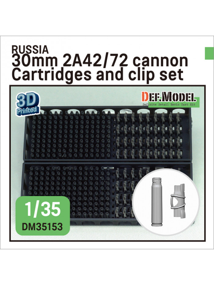 DEF - Russian 30mm 2A42/72 cannon Cartridges and clip set (for 1/35) - 35153