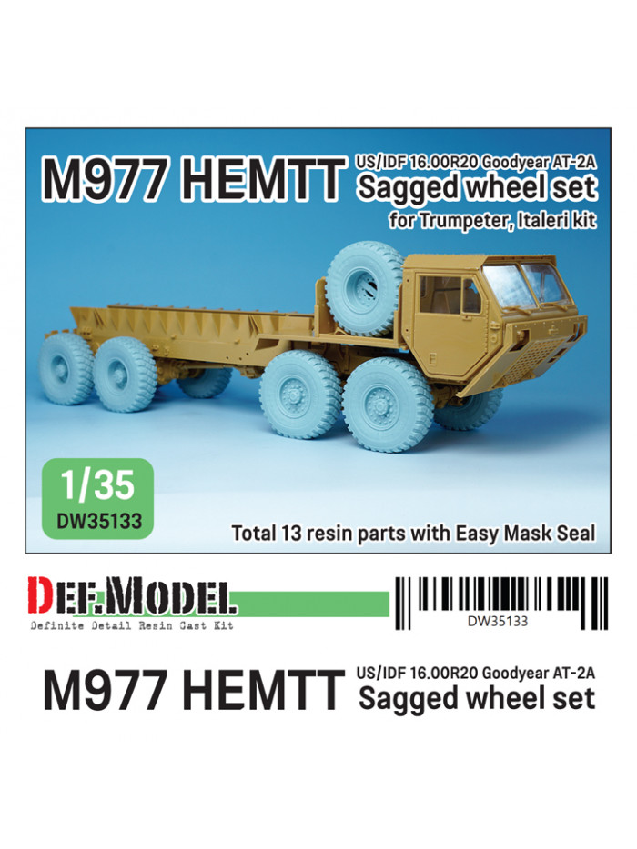 DEF Model - M977 HEMTT Goodyear AT2A Sagged Wheel set (for Italeri, Trumpeter, Etc.) - DW35133