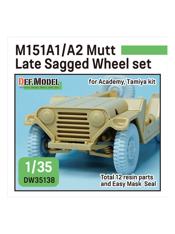 DEF Model - M151A1/A2 Mutt Jeep Sagged Wheel set (for Academy/Tamiya 1/35) - 35138