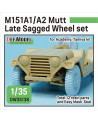 DEF Model - M151A1/A2 Mutt Jeep Sagged Wheel set (for Academy/Tamiya 1/35) - 35138