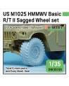 DEF Model - US M1025 HMMWV Basic R/T II Sagged wheel set  (for Academy, Italeri, Tamiya 1/35) - 35150