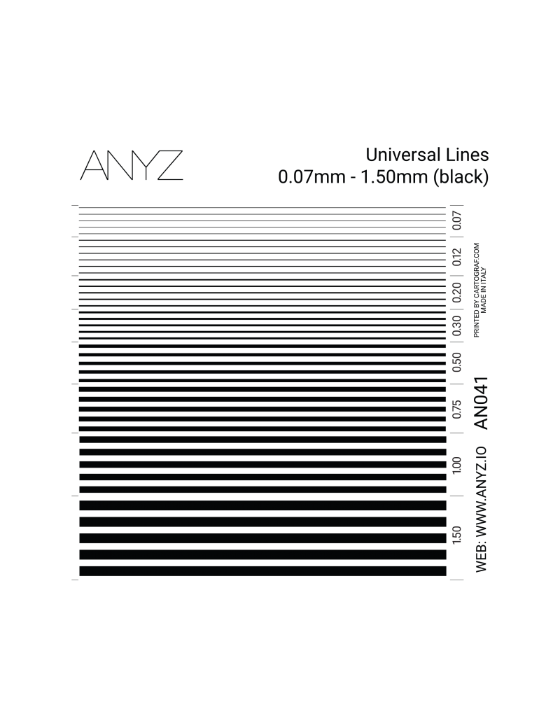 ANYZ - Universal Lines 0.07mm - 1.50mm (black) - AN041