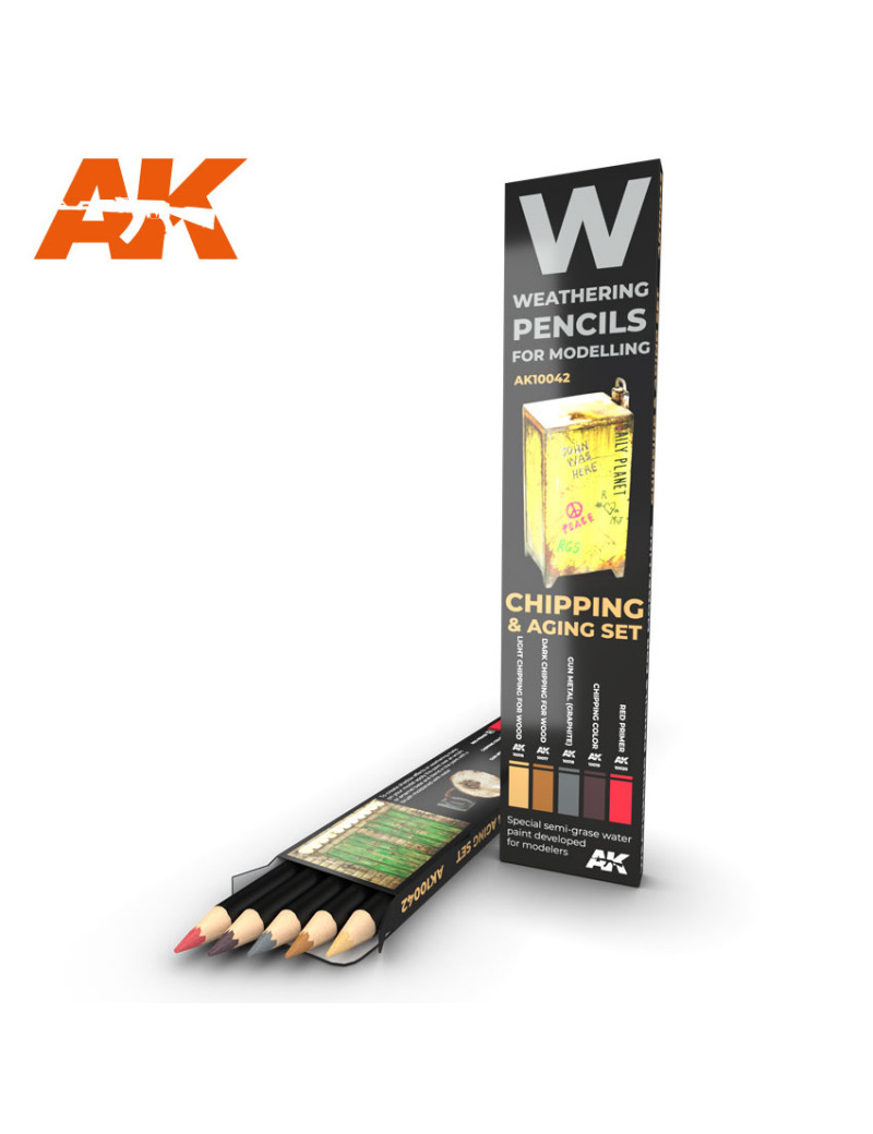 AK - CHIPPING & Aging Set Weathering Pencils  - 10042