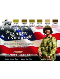 Lifecolor - WW II US Army Uniforms Set 1 Combat and Fatigue Clothing Class A Uniforms - CS17