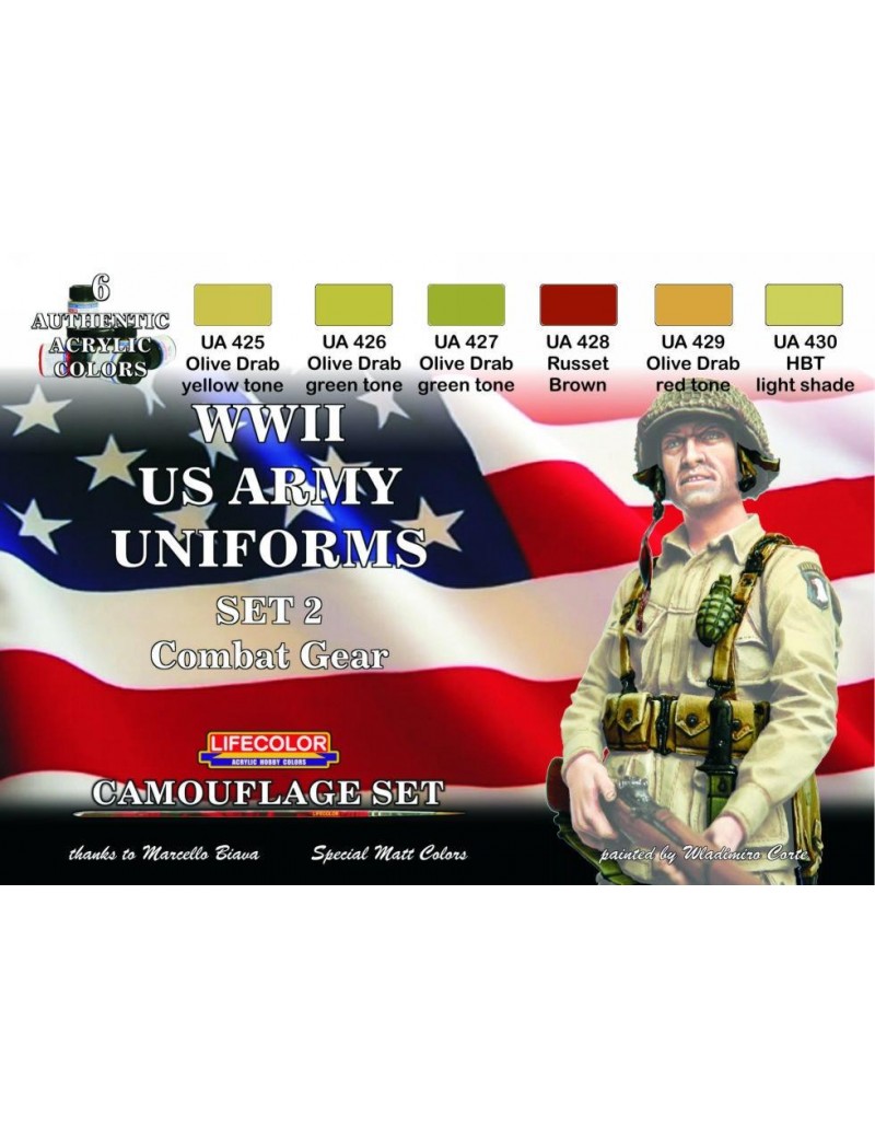 Lifecolor - WW II US Army Uniforms Set 2 Combat Gear - CS18