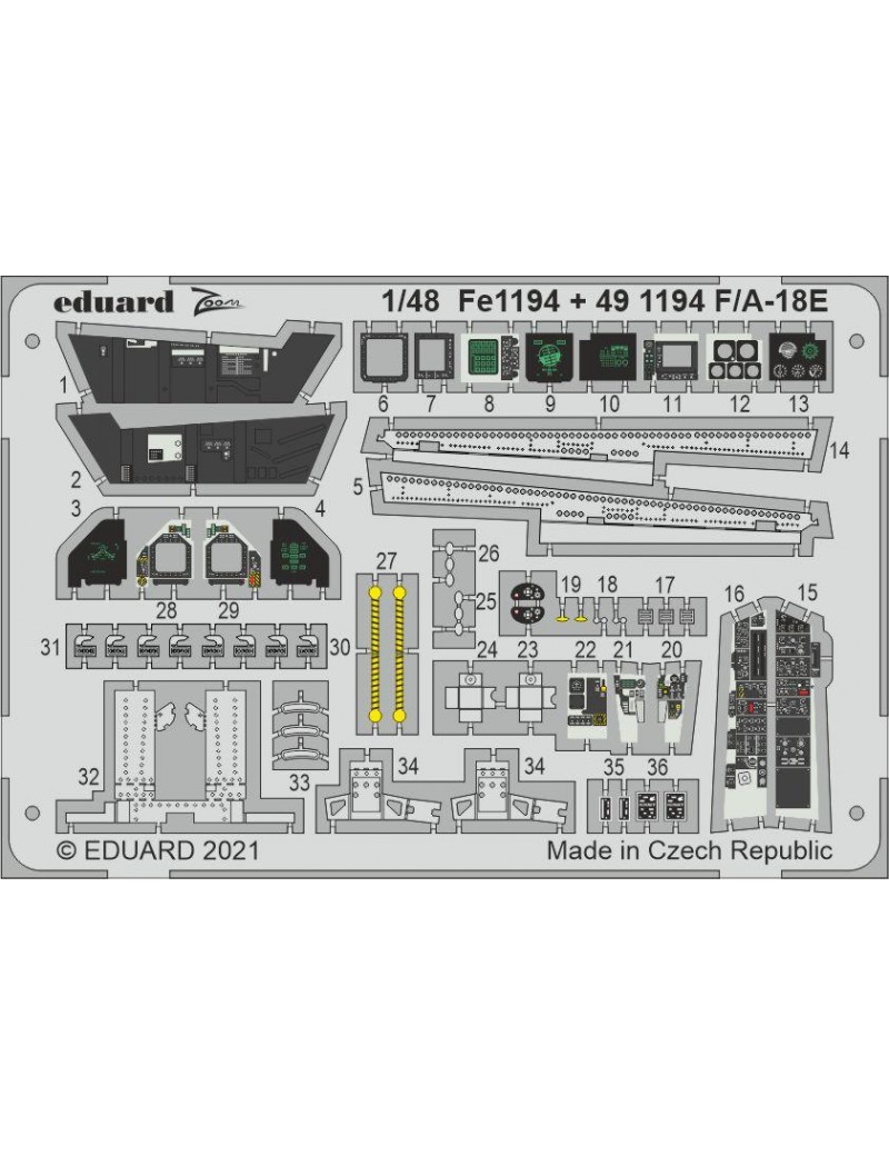 Eduard -1/48 F/A-18E PE Set (MNG) - 491194