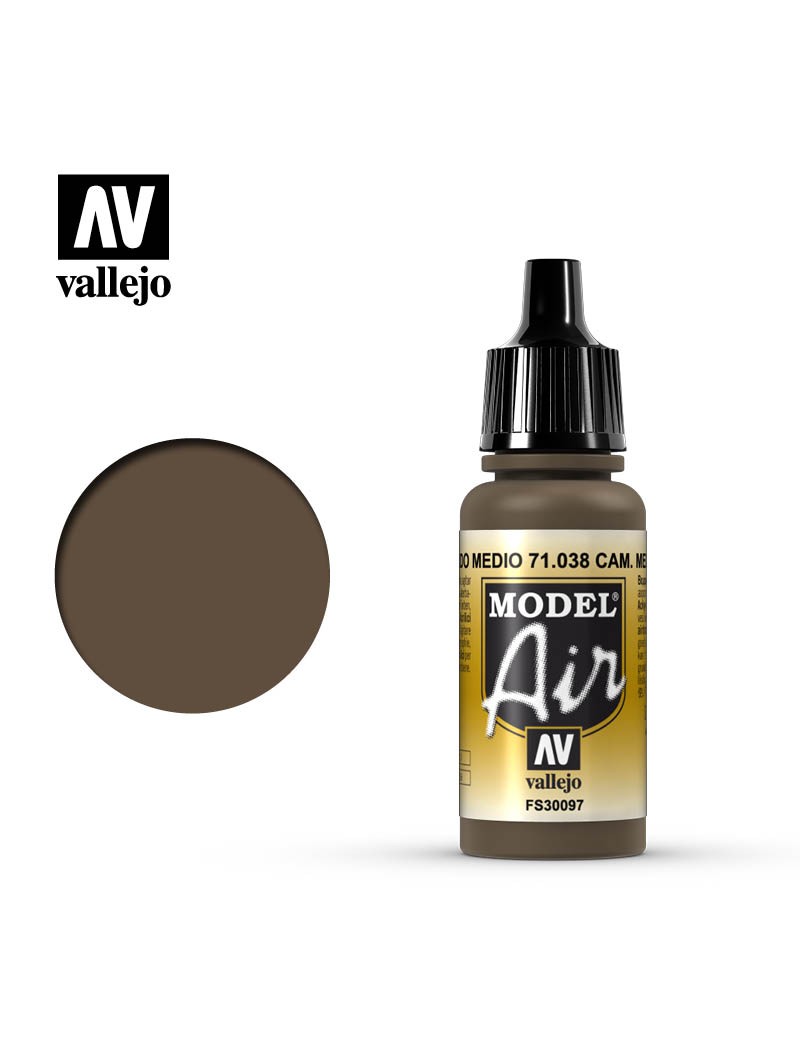 Vallejo Model Air - Camouflage Medium Brown (17 ml) - 71.038