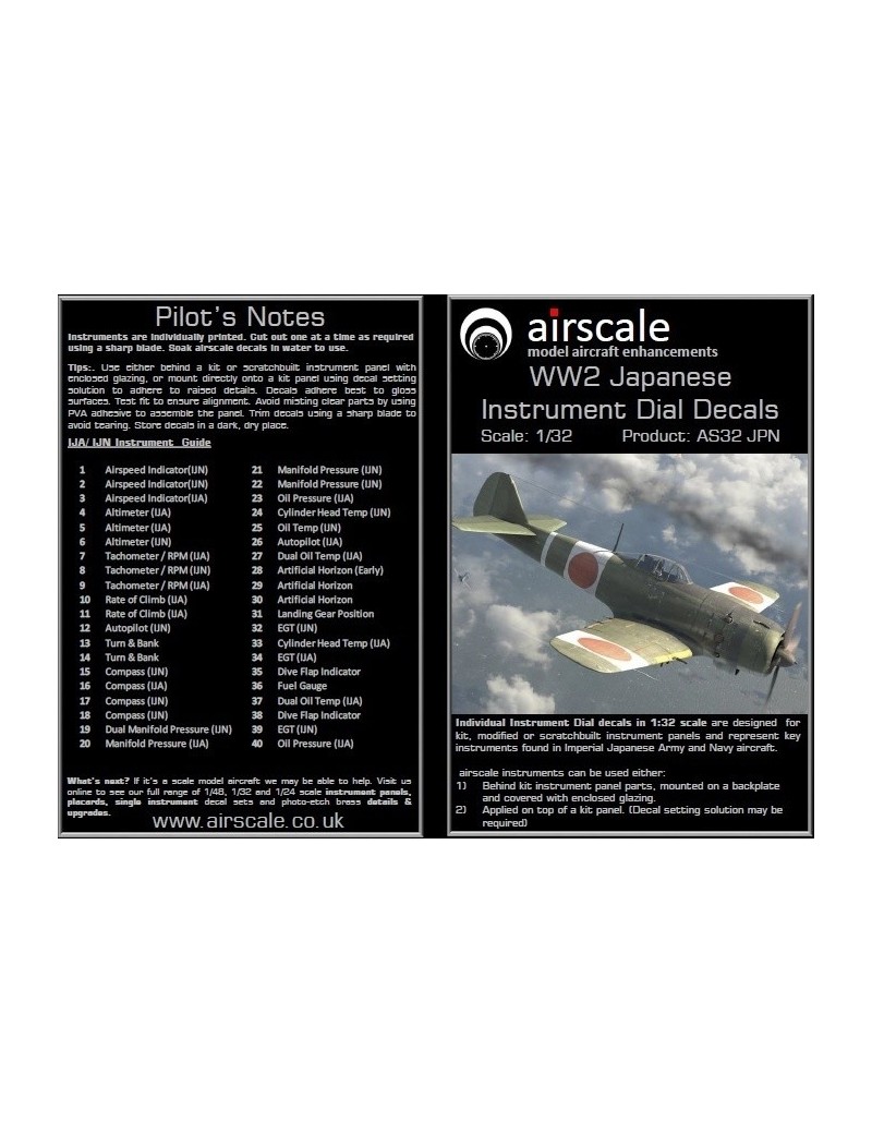 Airscale -  1/32 WW II IJA/IJN Instrument Dials (Decal) - 3215