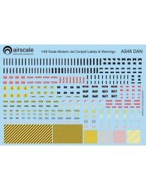 Airscale -  1/48 Modern Jet Cockpit Dataplate & Warning Labels (decals)