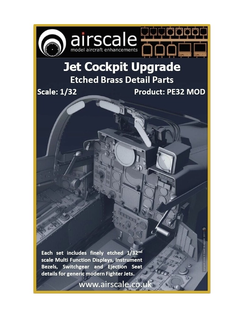 Airscale -  1/32 Photo-etched Modern Fighter Jet Cockpit Components 