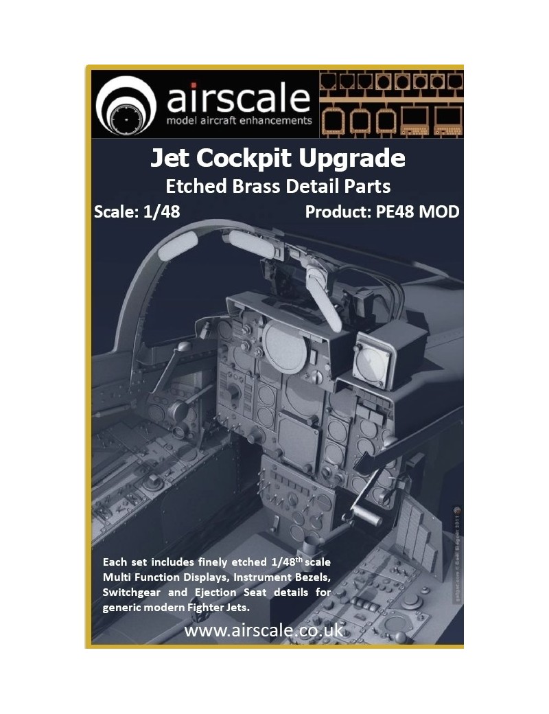 Airscale -  1/48 Photo-etched Modern Fighter Jet Cockpit Components - 4812