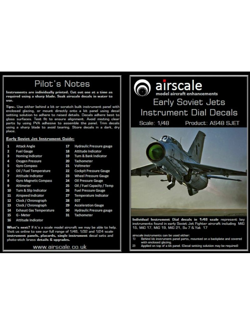 Airscale -  1/48 Early Soviet Jet Instruments (x152)