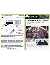 Airscale -  1/24 Airfix Hurricane Instrument Panel - 2410