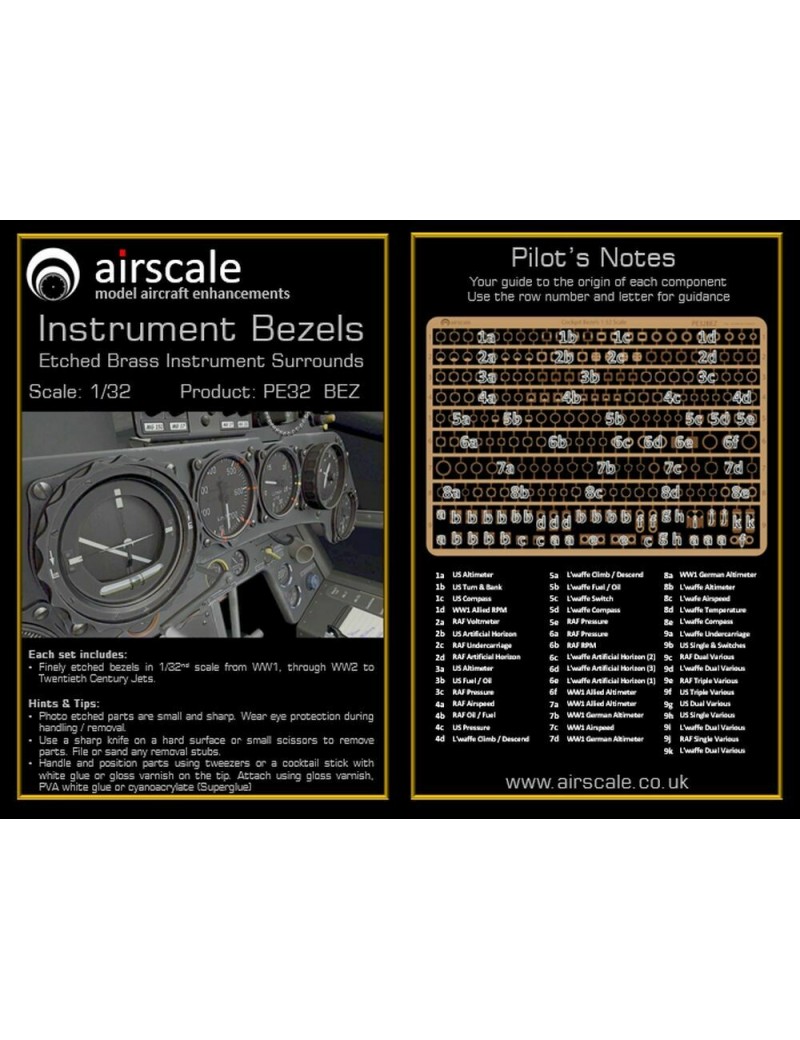 Airscale -  1/32 Photo-etched Instrument Bezels - 3210