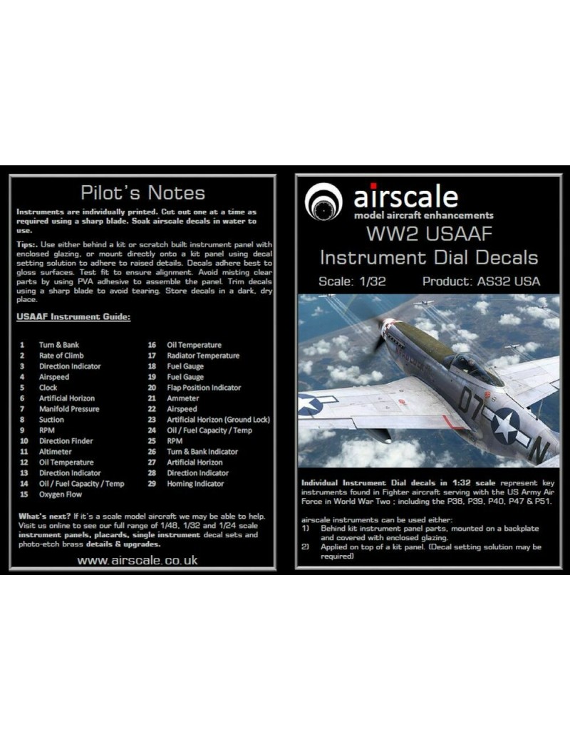 Airscale -  1/32 USAAF Instruments (X58) - 3207